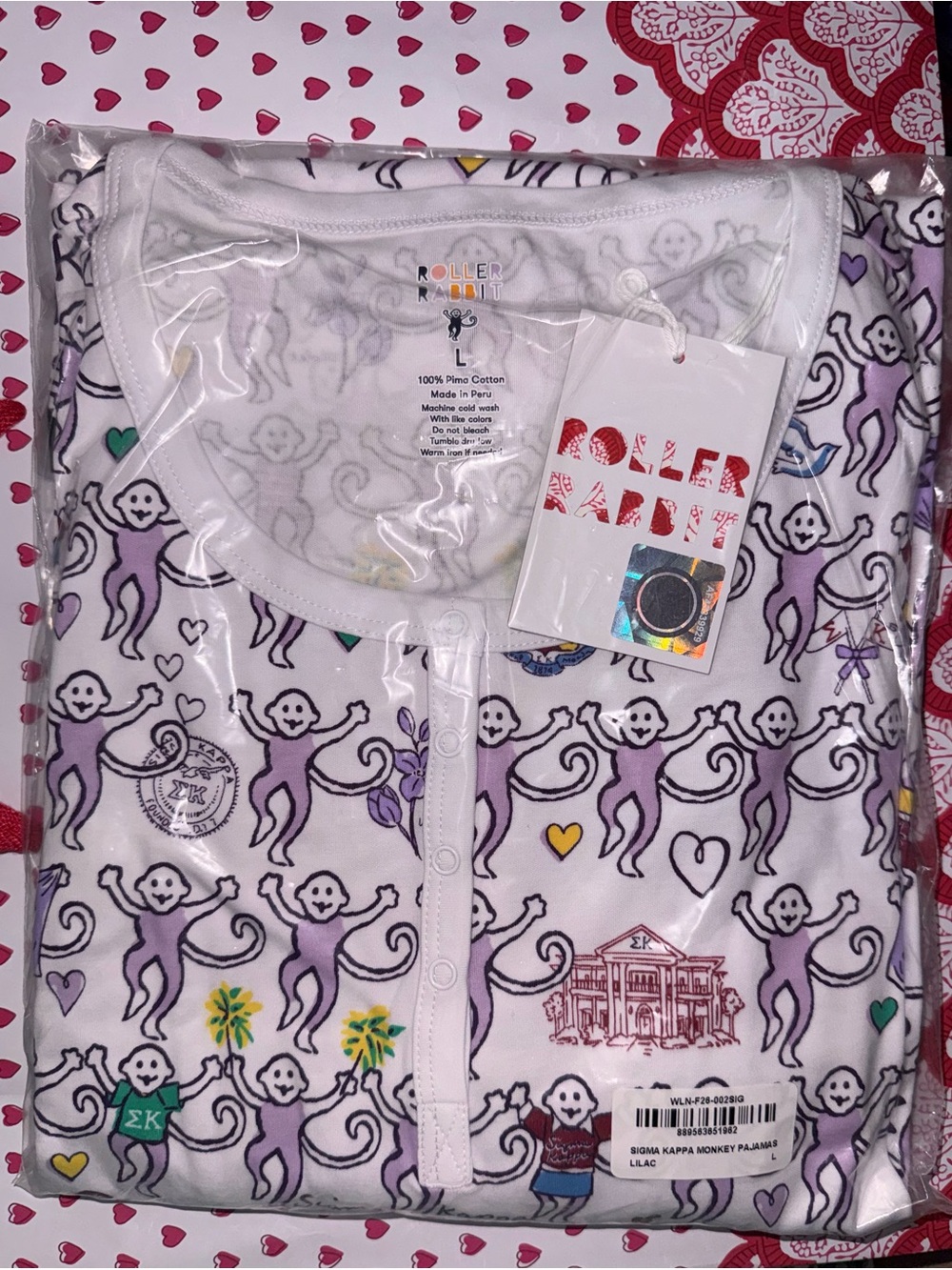 Roller Rabbit Sigma Kappa Pajamas size Large